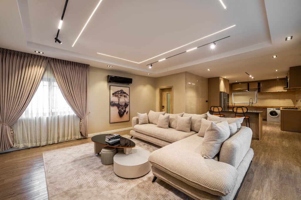 Almond penthouse living room